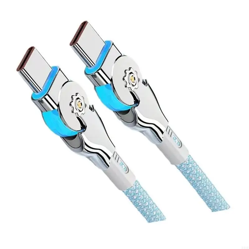 Heavy Duty Double Ended Type C Fast Cable 66WPD With Rotating Connectors And TangleFree Design For Phones 83CF