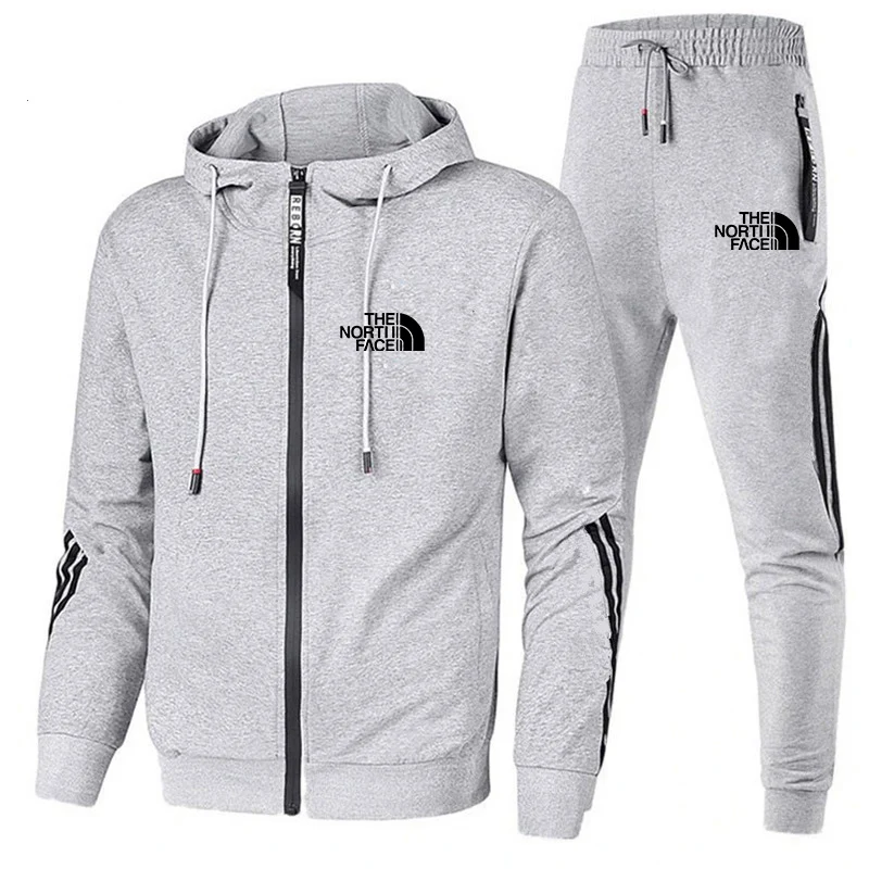 2025 Men's Sets Casual Sportswear Suit Men's Hoodie and Trousers Two-piece Zippered Hooded Sweatshirt Sweatpants Men's Suit