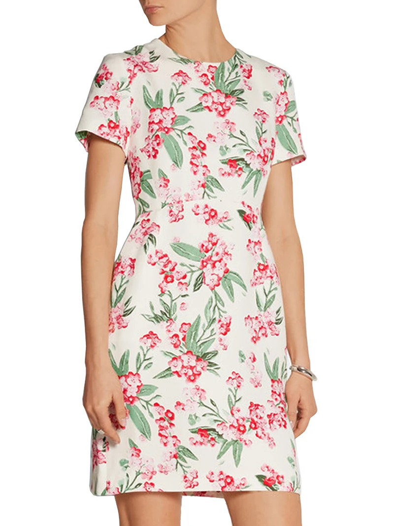 

Floral Flower Print Women Sheath Dress Short Sleeve Summer Casual Dresses
