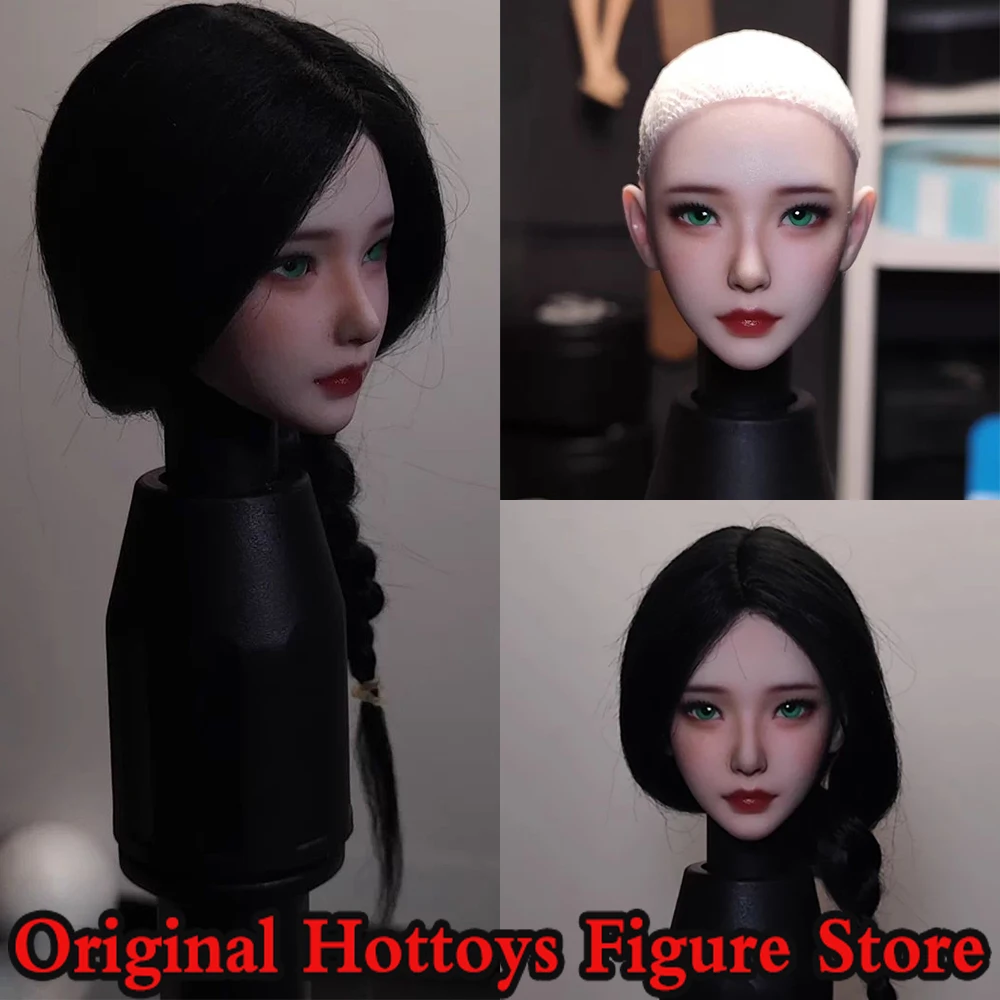 1/6 Scale Female Soldier Head Sculpture Ling Yue Makeup Bald Beauty Head Carving For 12-inches Action Figure Model Body