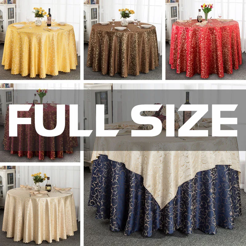 160/180/200/220/240/260/280cm Round Table Cloth Jacquard Tablecloth Tablecloth Wedding Banquet Party Circular Meeting Tablecloth