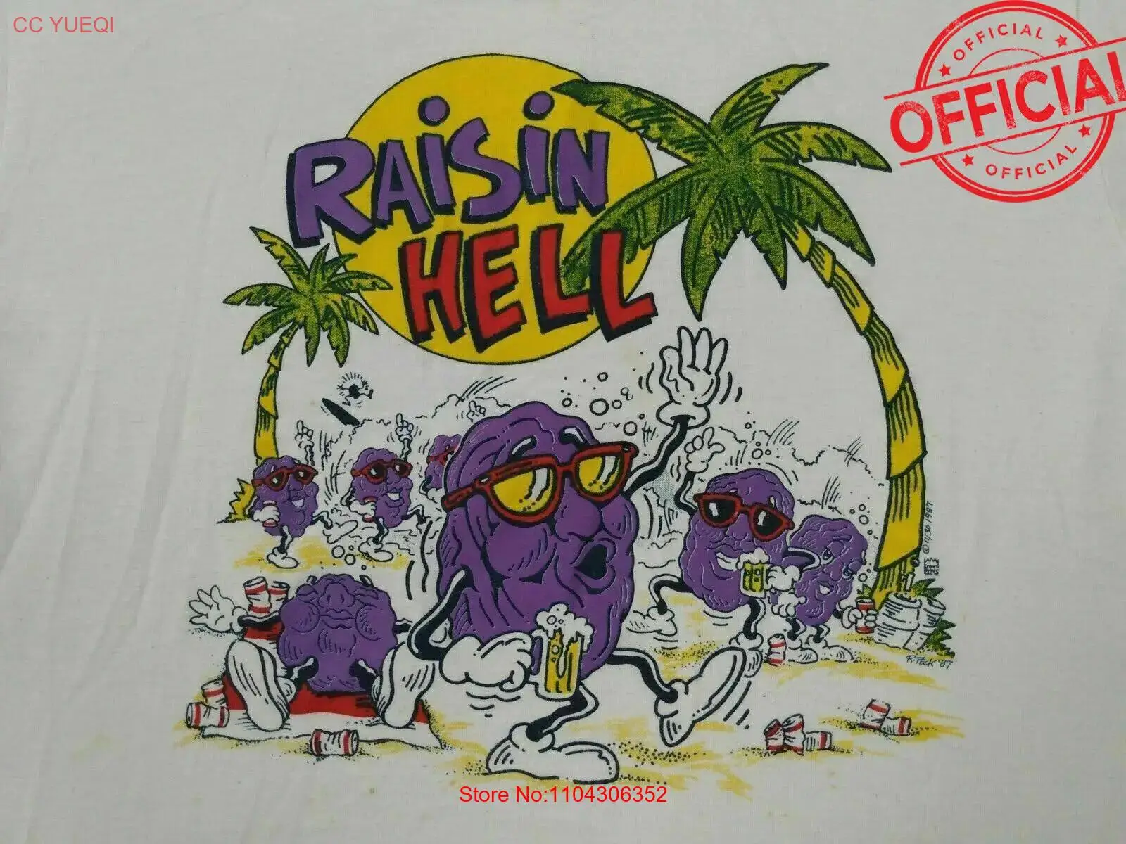 Rare The California Raisins Reprint Cotton White S-2345XL T-Shirt SP4863