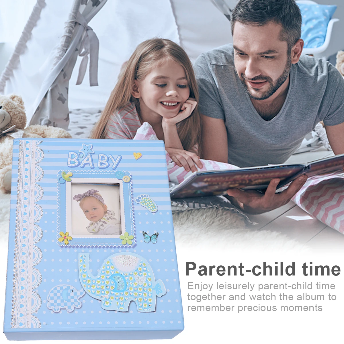 

Children's Growth Photo Album 6 Inch Baby Items Highly Transparent Pages Firmly Bound Storage for Photos Inserted