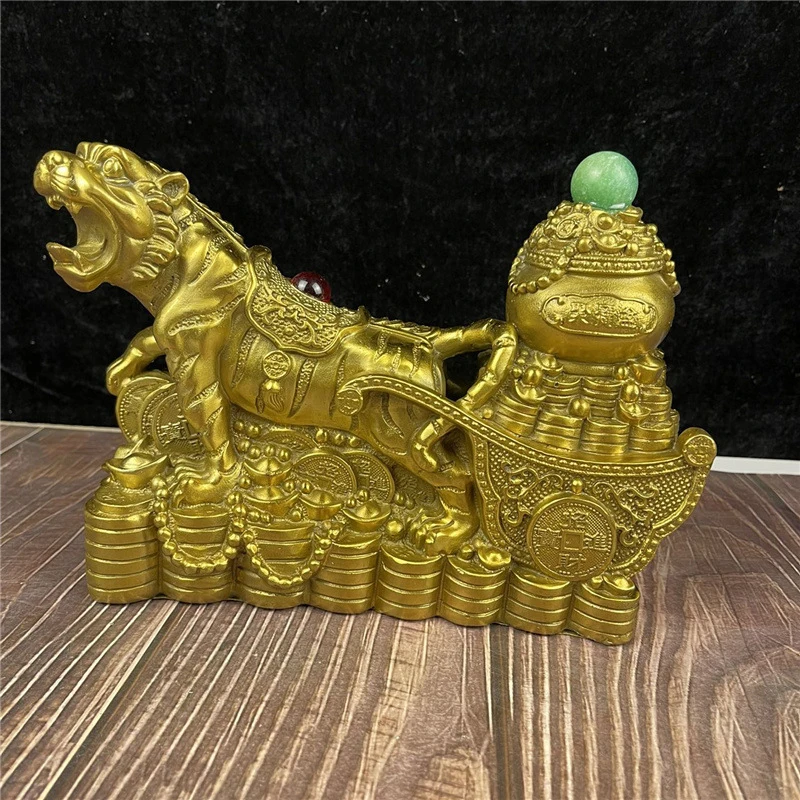 Brass Tiger Treasure Bowl Ornament for Company Reception and Store Checkout Counter Zodiac Animal Craft