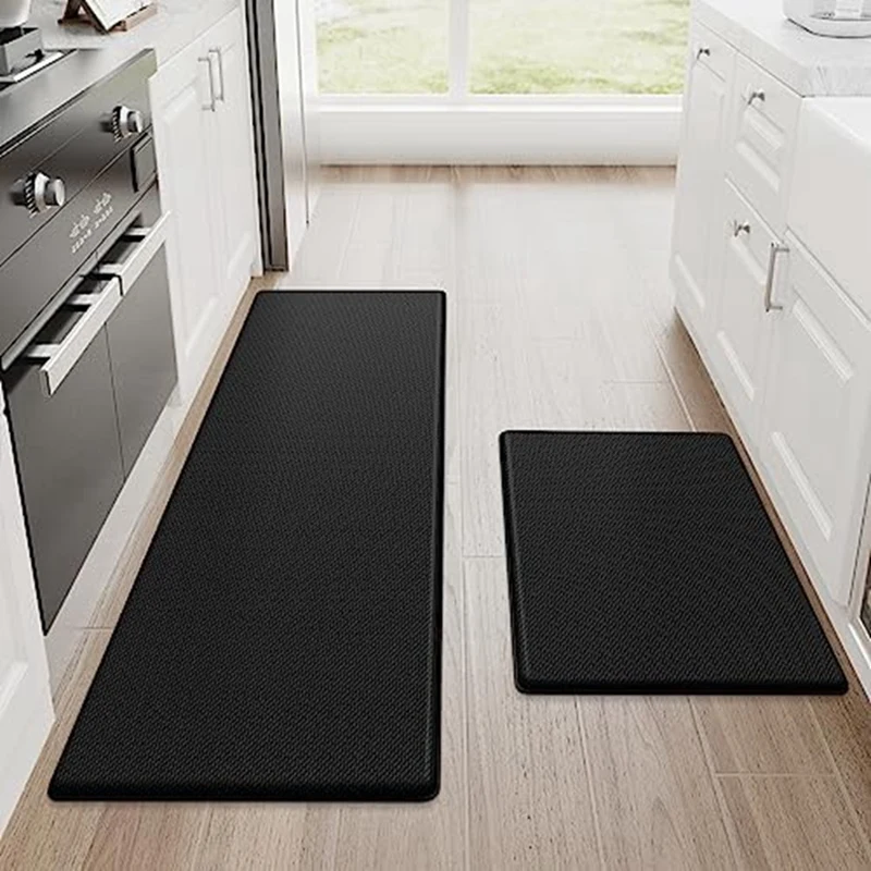 2 Pcs Cushioning And Anti-Fatigue Kitchen Mats Carpets For Floor, Waterproof Kitchen Carpet Set