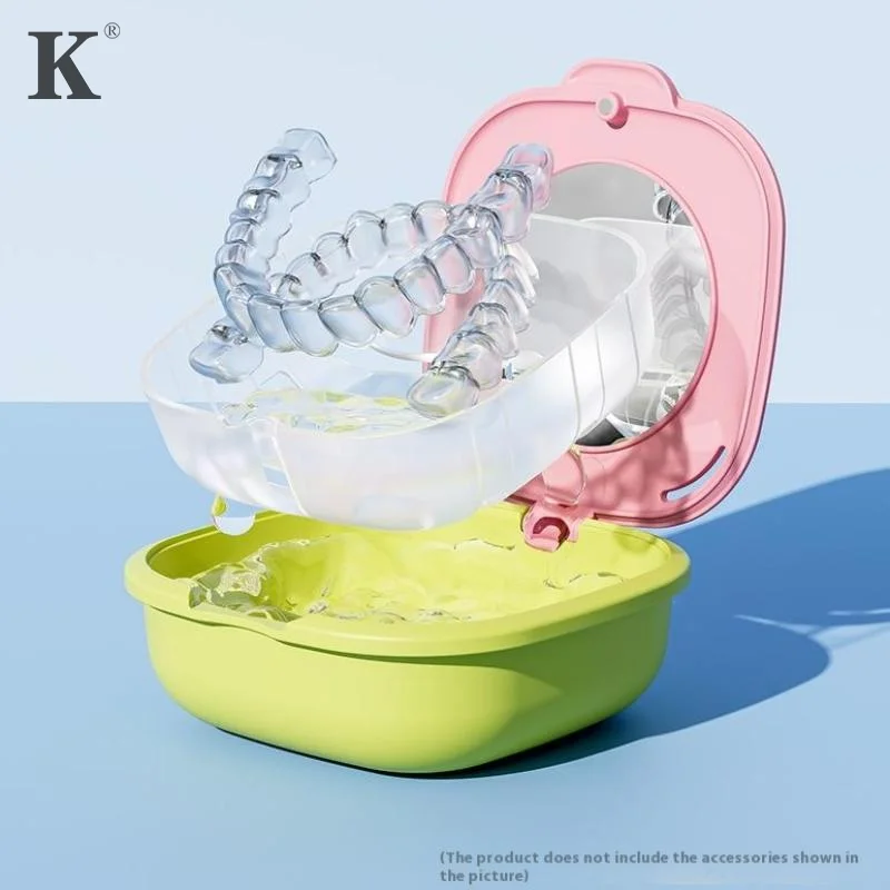 

1pc Dental Case With Mirror Drain Basket Storage Box Retainer Orthodontic Invisible Braces storage box Teeth Denture Storage