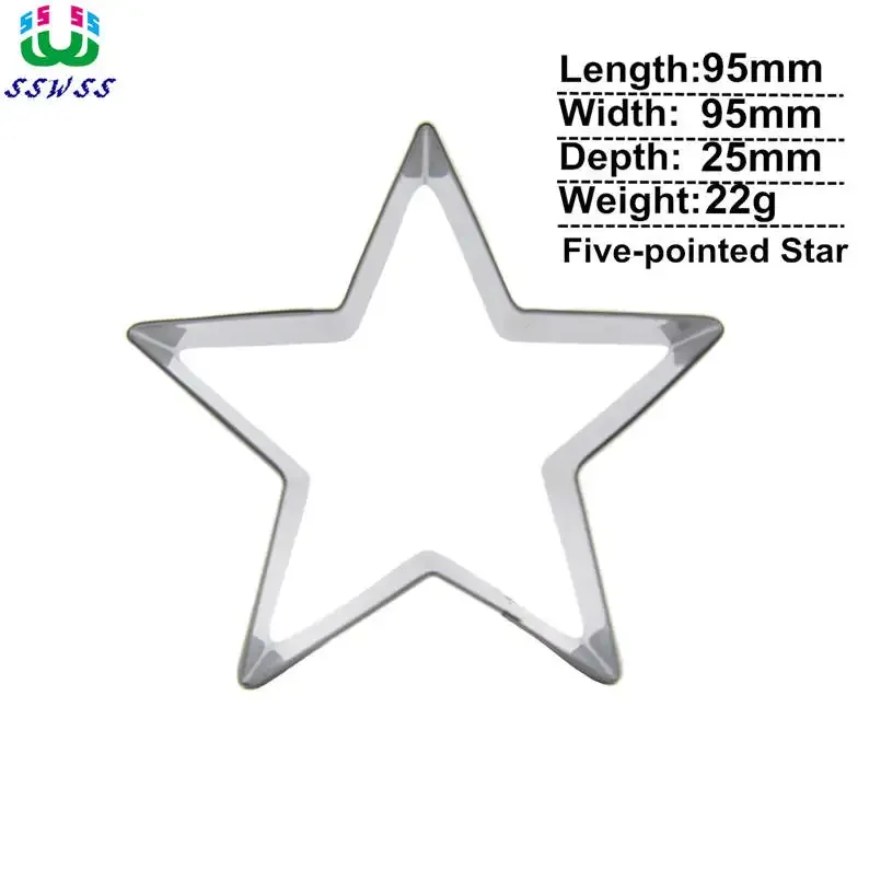 Five Pointed Star Figure Shape Cookie Biscuit Baking Molds,Stainless Steel,Tiny Spot Cake Decorating Fondant Cutters Tools,DIY