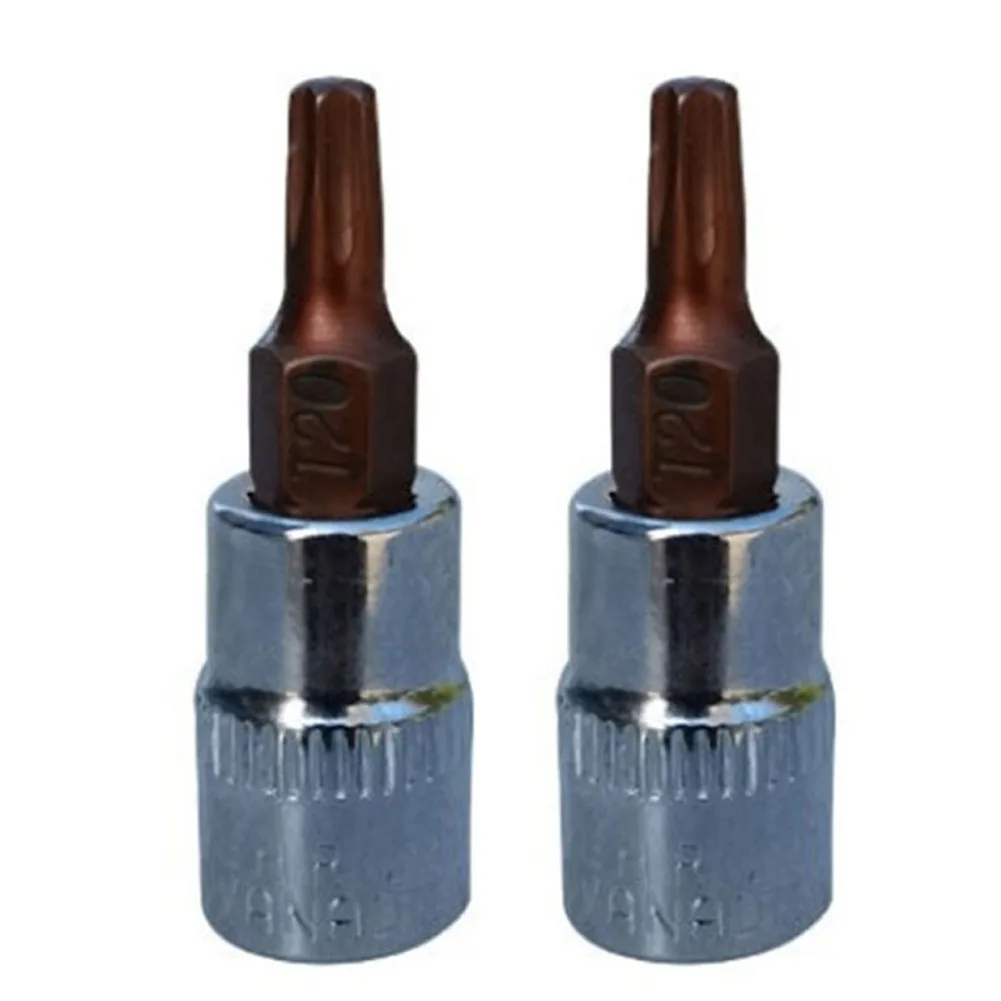 2pcs Torx Screwdriver Bit Sockets 1/4 Inch Sockets Bits Adapter T8-T40 For Home Furnishing Repair Work Hand Tools