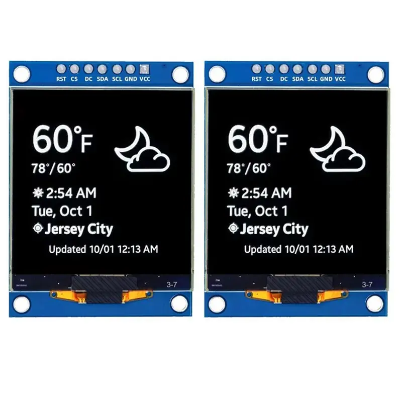 1.5 Inch 128X128 OLED SPI Module  2PCS OLED Screen For Raspberry Pi 7Pin SPI OLED Display For Arduino