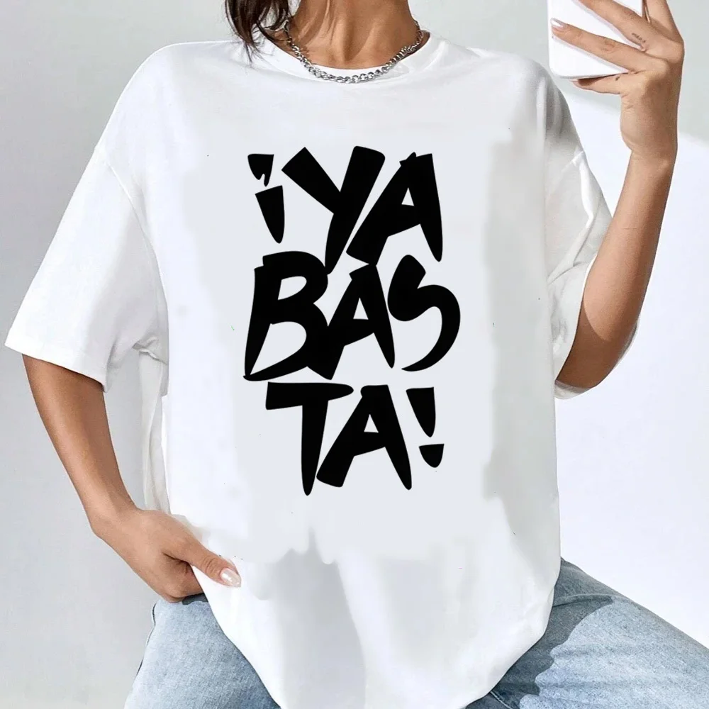 Basta tshirt girl Psychedelic Colorful University aesthetic hip hop shirt Y2k Comfortable streetwear Graphic Colorful Classic