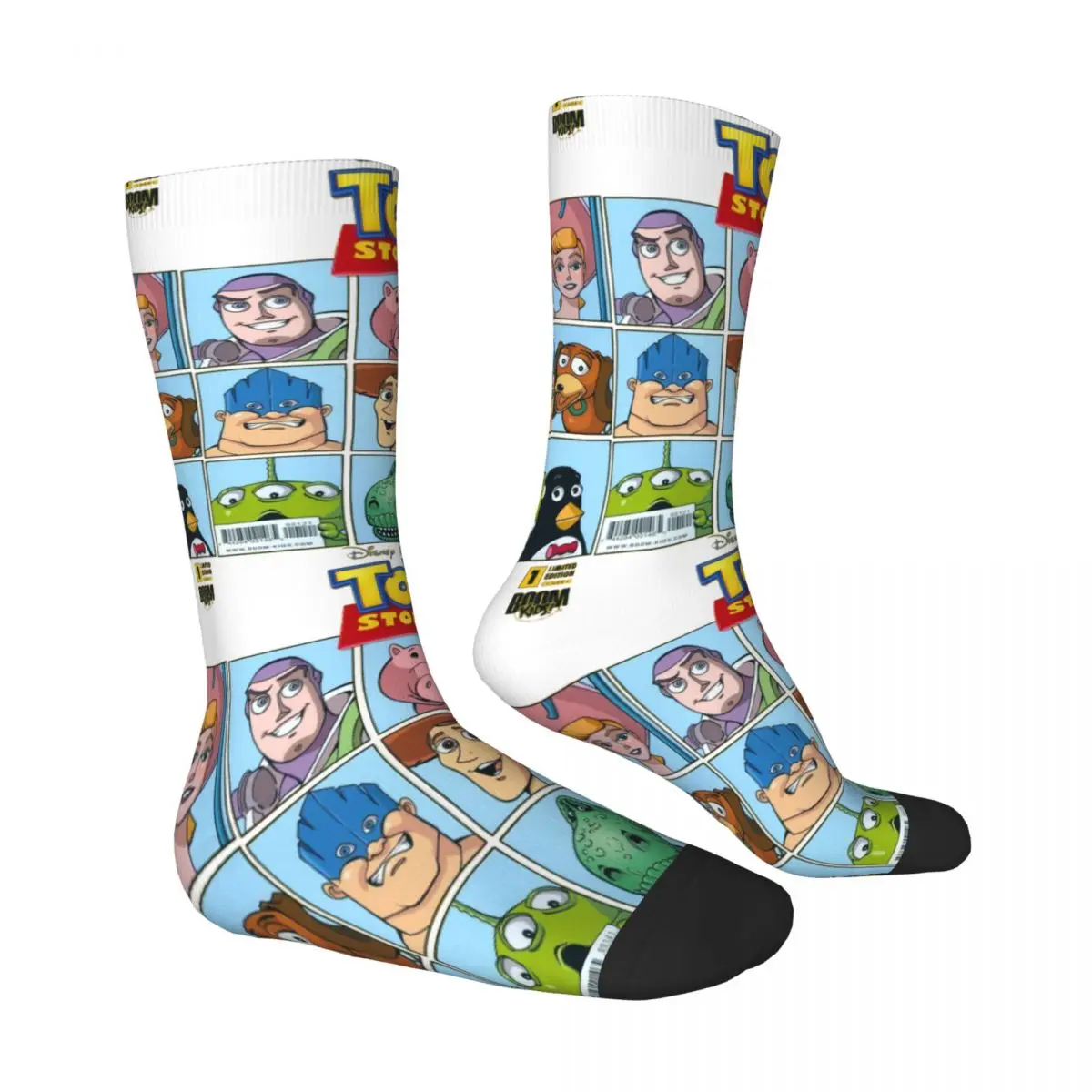 Pixar Panels Toy Story Stockings Buzz Lightyear Printed Retro Socks Winter Anti Sweat Socks Men's Skateboard Breathable Socks