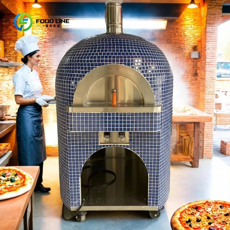 Customized Commercial Neapolitan Dome Pizza Oven Wood Fired Gas/Electric Brick Clay for Restaurant Outdoor Use