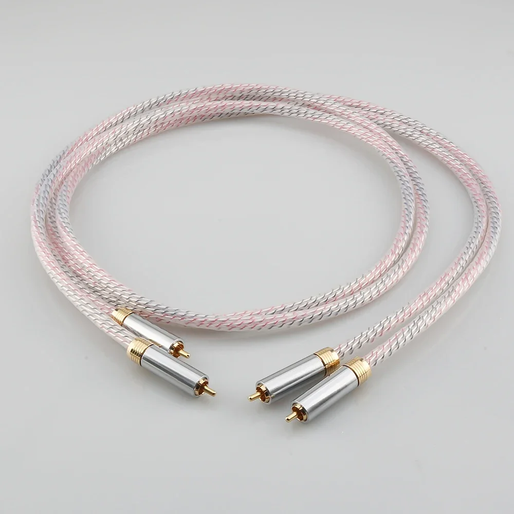 

Pair HiFi Nordost Valhalla 7N silver plated audio RCA interconnect cable with Gold Plated RCA plug connector