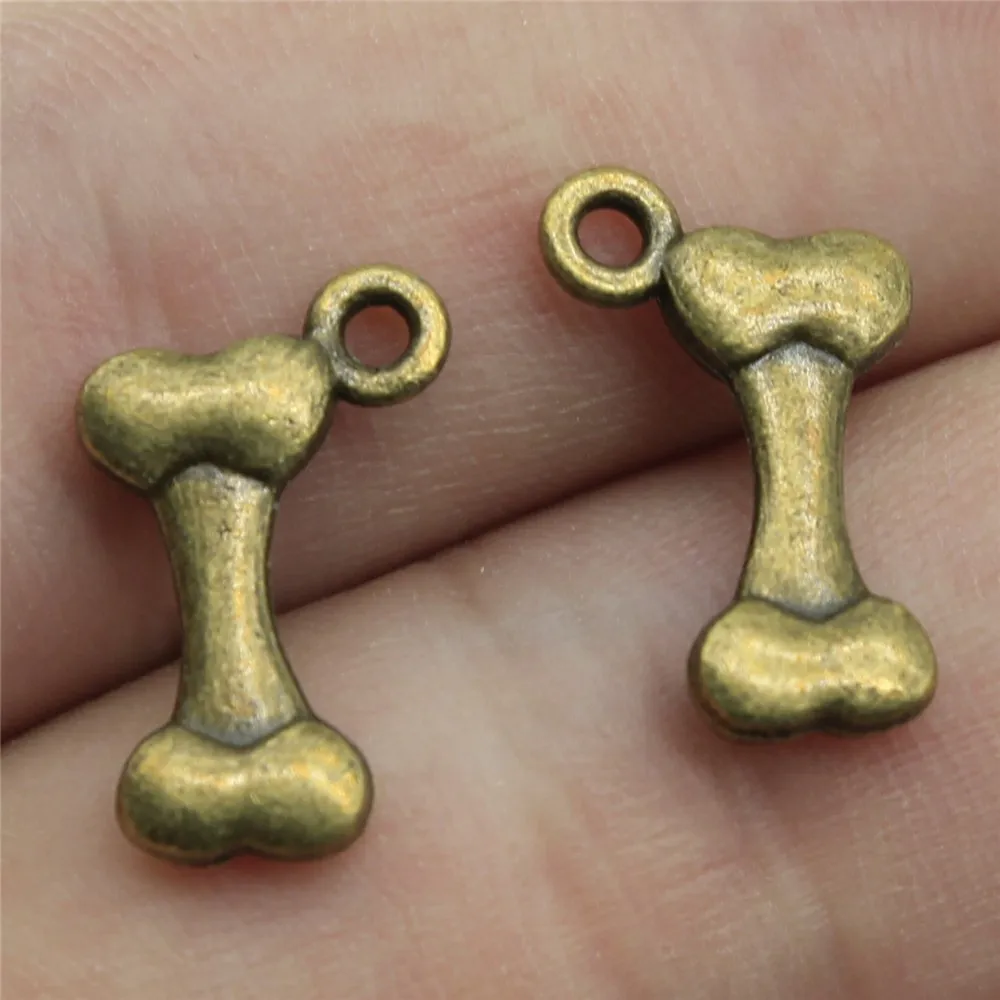 WYSIWYG 20pcs 16x10mm Pendant Bone Bone Charm Pendants For Jewelry Making Antique Silver Color Dog Bone Pendants