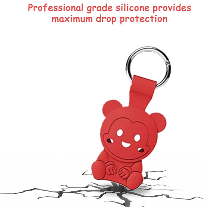 Cartoon Silicone Protective Sleeve Anti-Lost Device Anti-Drop Shell Hanging Buckle, Suitable For Apple Airtags