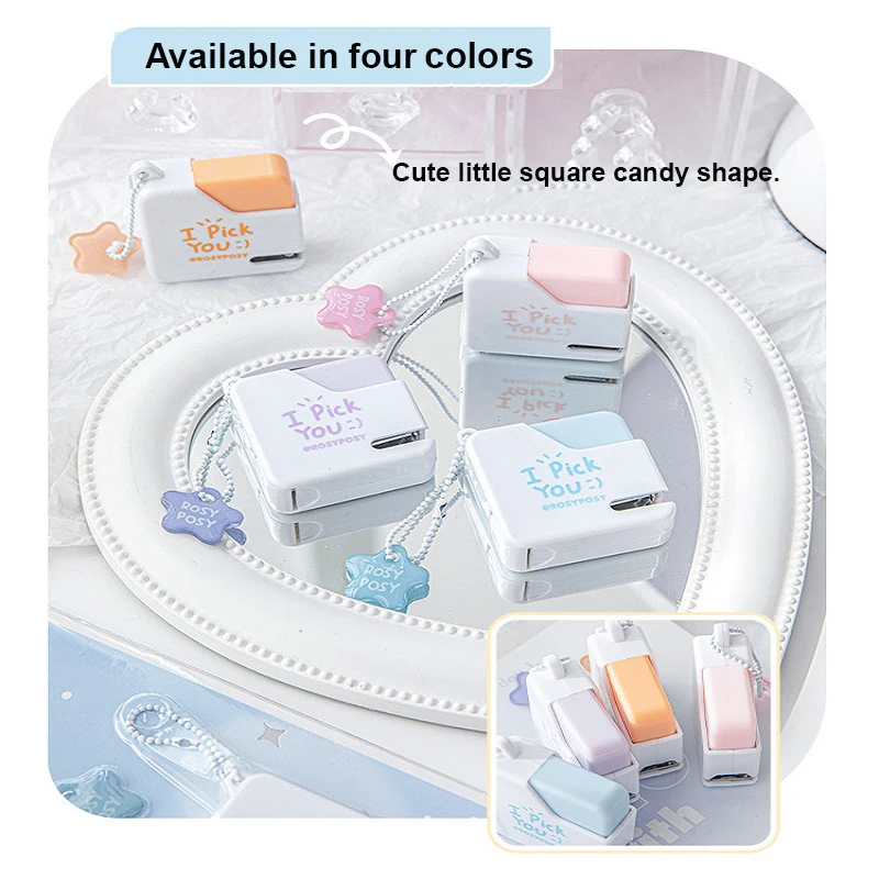 Palm Office Stapler 10# Pin Staples Carry-on Cute Candy Stationery Stapler High-value Compact Text Data Binder Bookbinding Tools