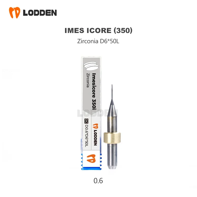 Imes Icore D6 350i PMMA Milling Burs For Cad Caｍ Dental PEEK Zirconia Shank Milling Cutters For Dental Lab dentistry 0.6/1.0/2.5