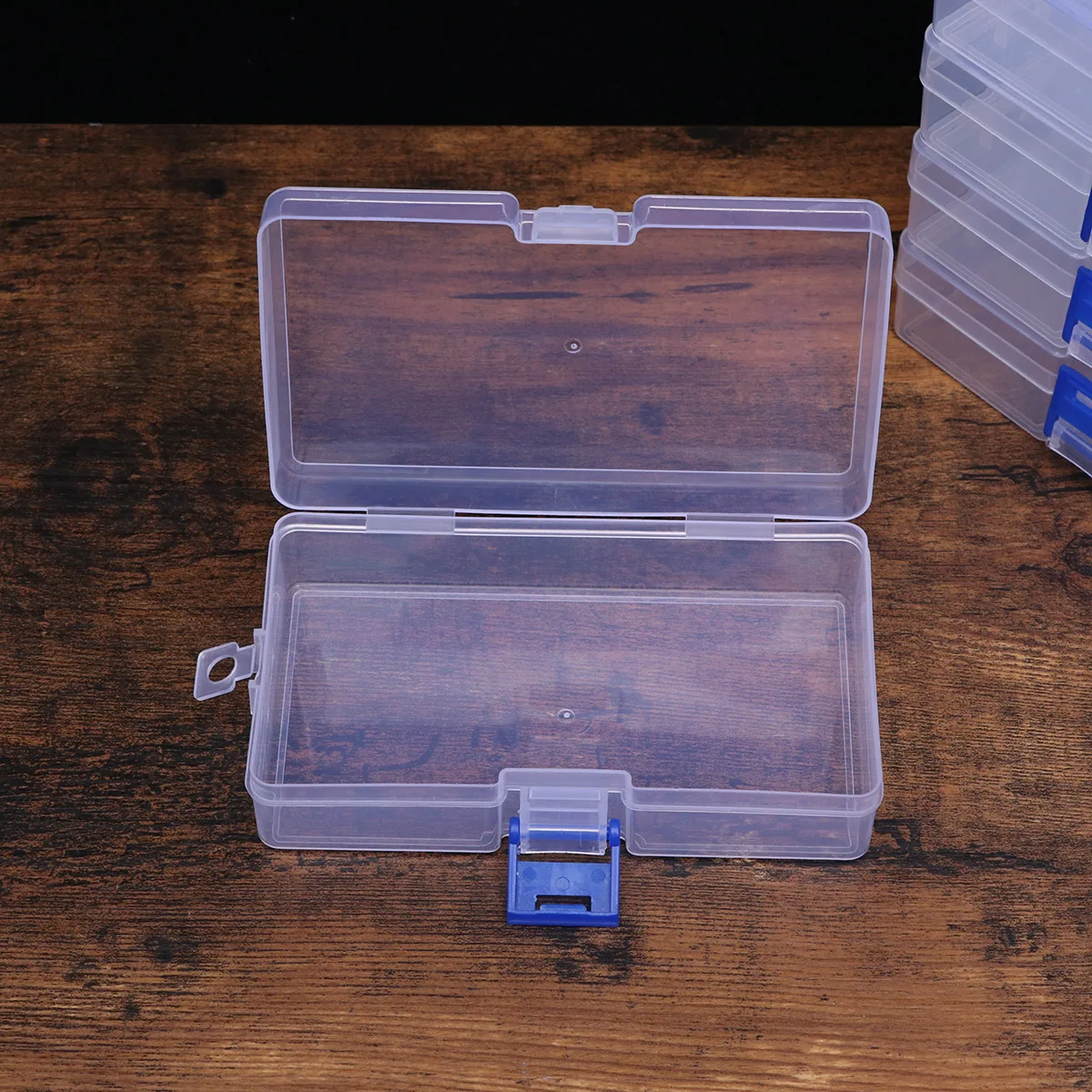 

10pcs Plastic Storage Box Transparent Organizer Dustproof Cover Pp Case For Earring Ring Hair Tie Storage Box Household