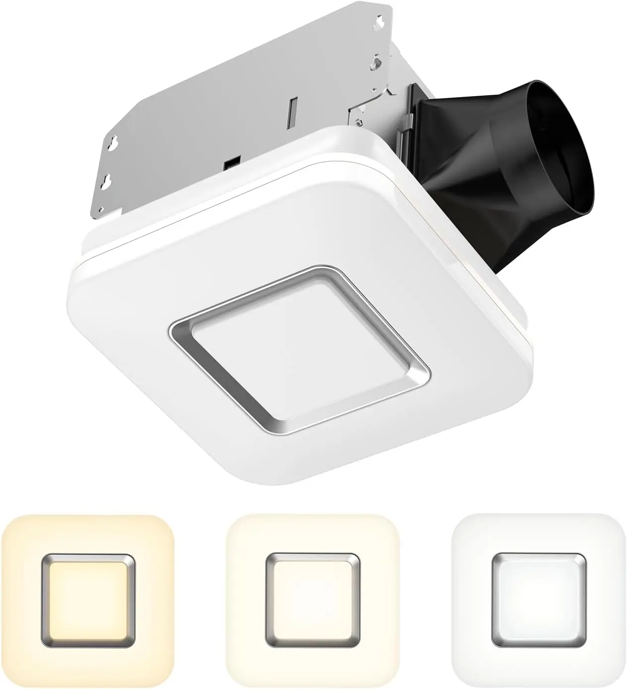 

2 in 1 Bathroom Exhaust Fan with LED Light, 100 CFM 1.5 Sones Ultra-Quiet Ventilation, 1500LM 3CCT (3000K/4000K/5000K