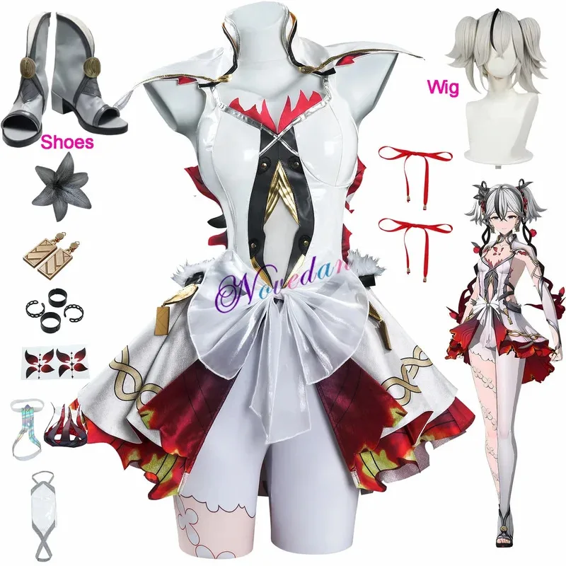 

Camellya Cosplay Costume Game Wuthering Waves Chun Cosplay Wig Shoes Uniform Dress Tattoo Props Carnival Party Role Play Clothes