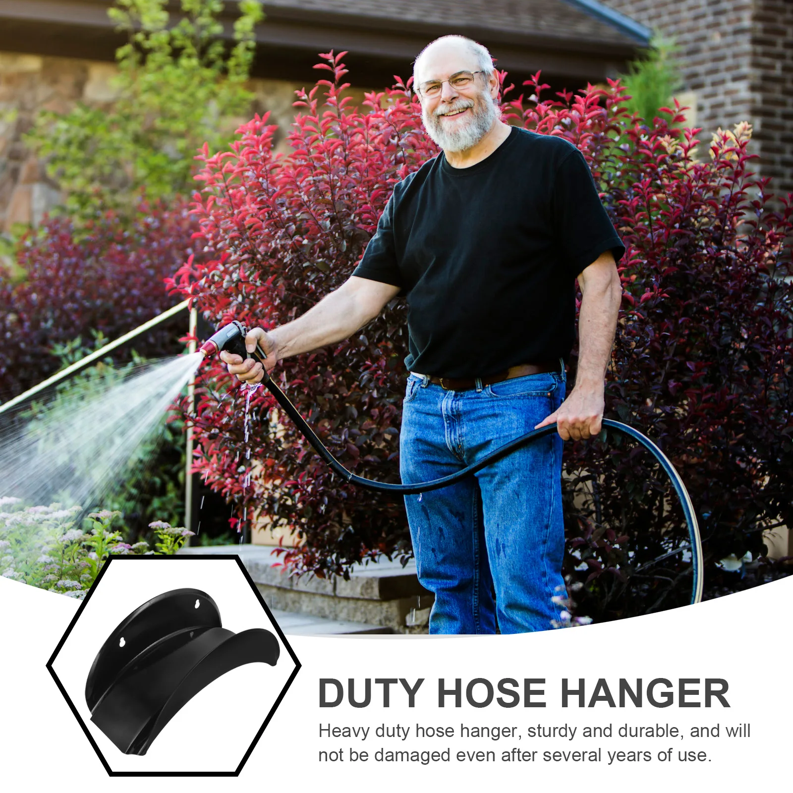 

Garden Hose Hanger 30x11x14cm Iron Wall Mount Holder Durable Bracket Water Pipe Rack Fence House Mount Outdoor