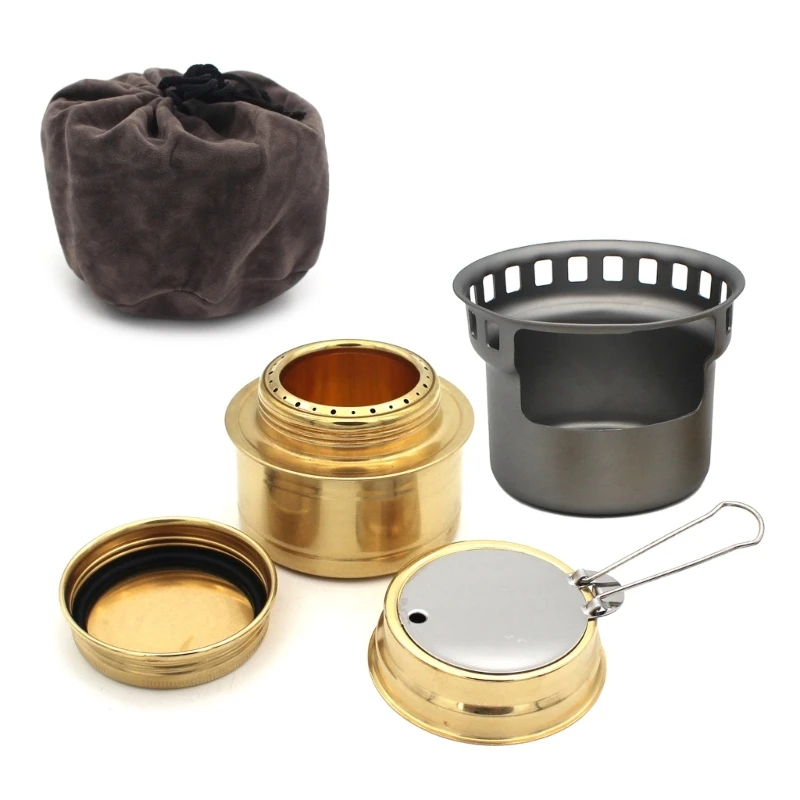 Windproofs Campings Stove Portable Alcohols Burners Picnics BBQ Furnaces Light weights Tiny Brass Stove for Campings Hikings