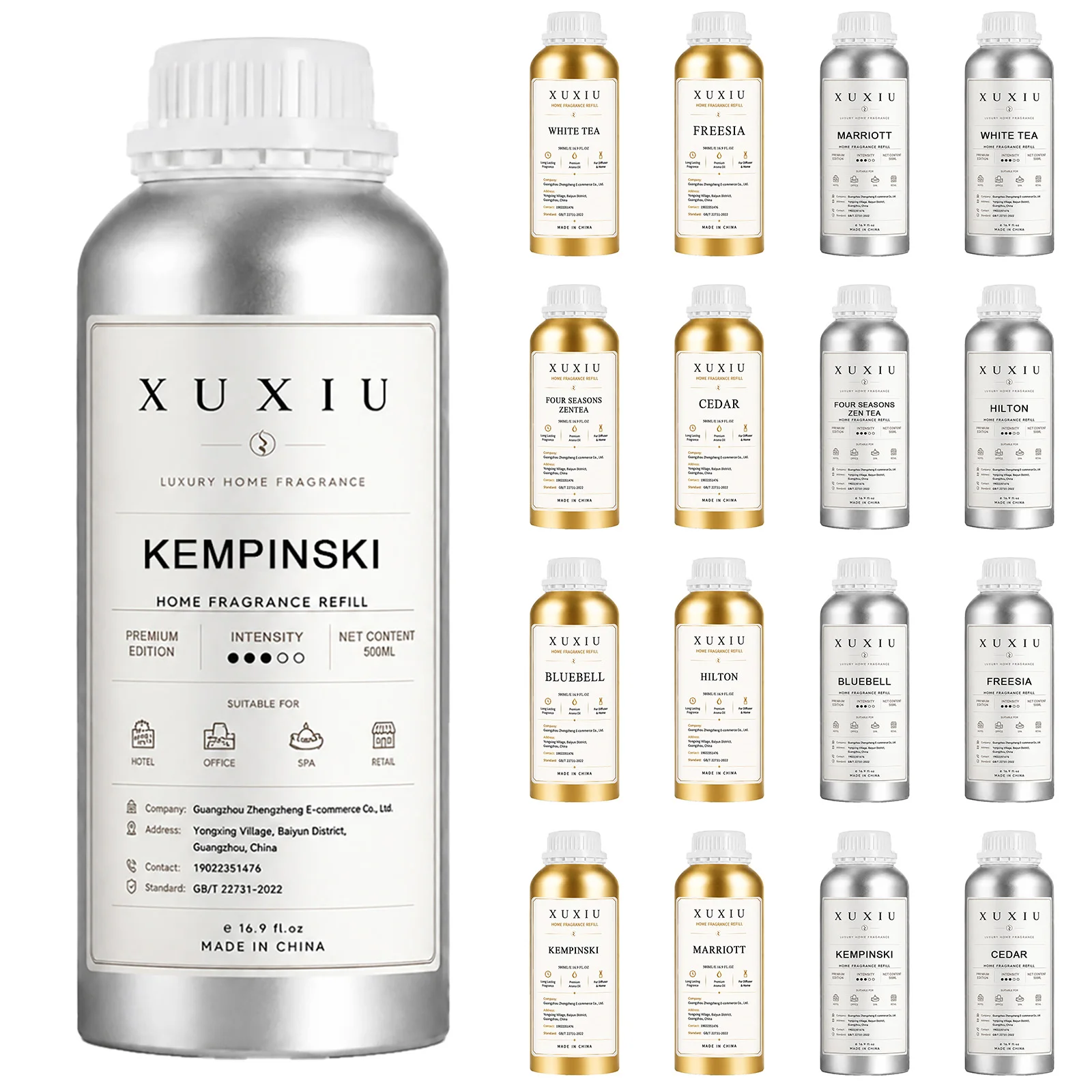 500ML Fire‑Free Long‑Lasting Oil‑Based Essential Oil, Fragrance Refill Liquid for Home, Bedroom, Hotel Indoor Use