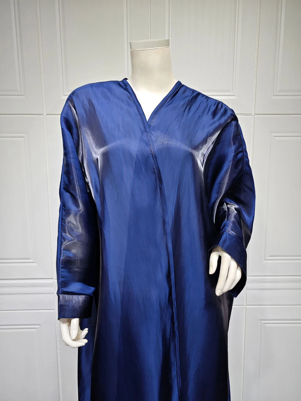 Imagem -03 - Abaya Feminina em Malha para Muçulmanos Dubai Abaya Robe Aberto Barato Roupas de Verão Dubai Caftan Vermelho Rosa Azul 2023