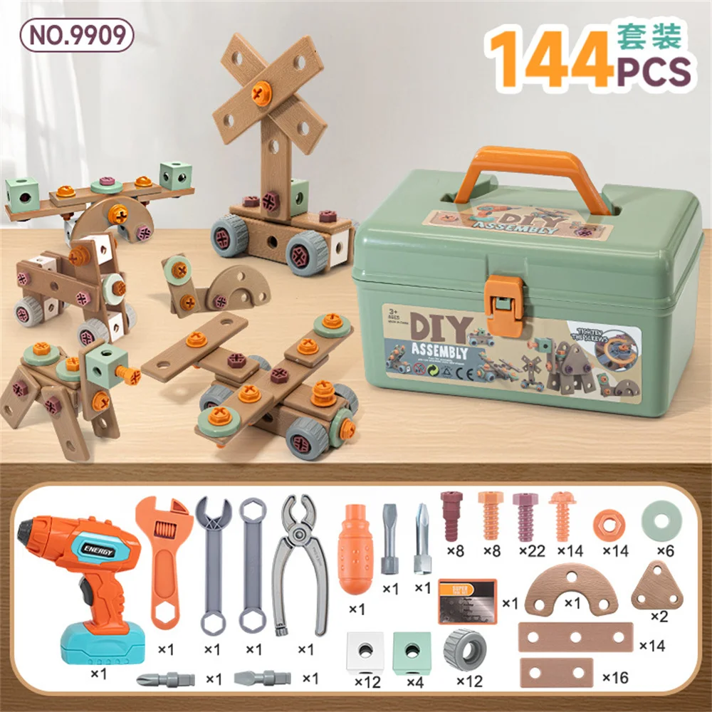 Children's pretend play toys simulation repair tools baby hands-on screw disassembly assembly tool box educational toy gift