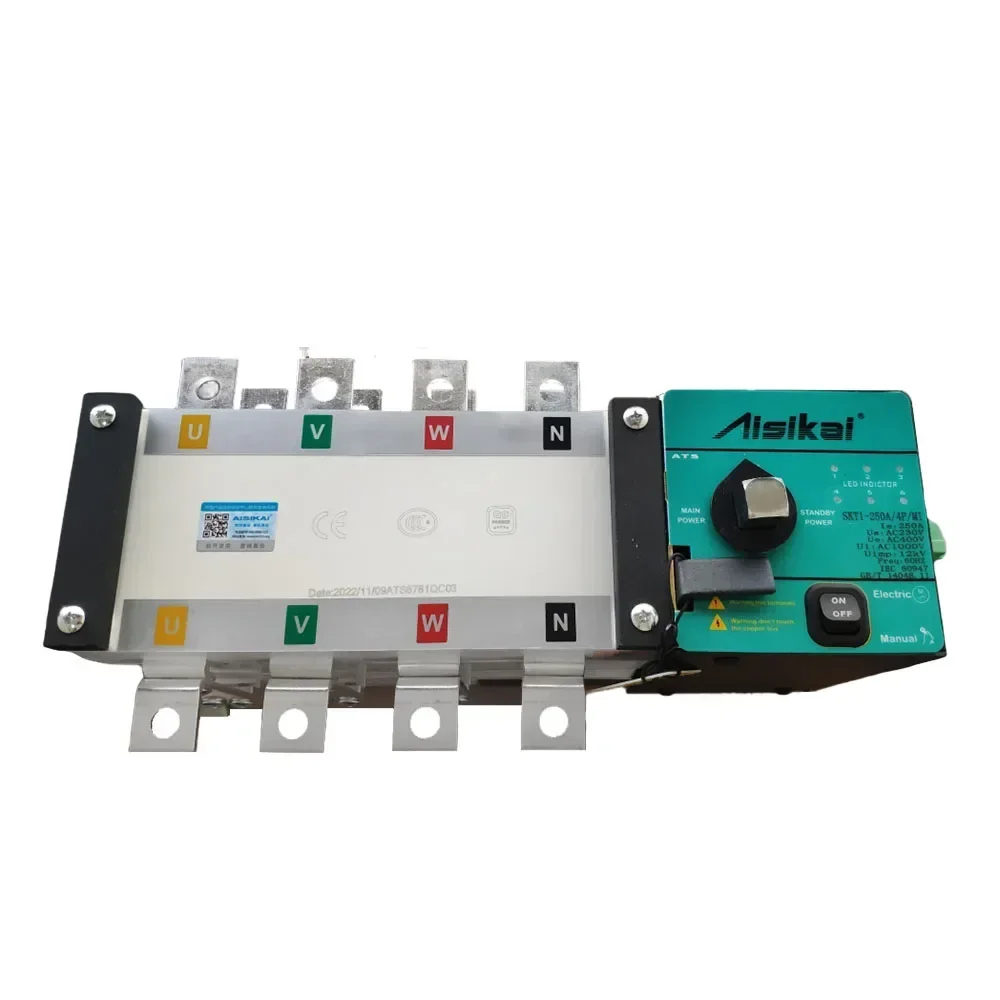 4P 160A ATS Dual Power Automatic Transfer Switch Diesel Generator Parts Electric Control Power Controller Single Three Phase Ac