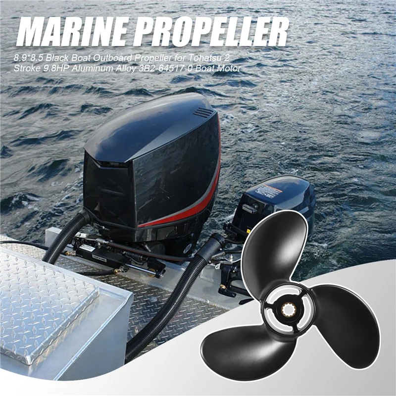 

ABOK-8.9X8.5 Черный подвесной гребной винт для 2-тактного двигателя Tohatsu 9,8 л.с. из алюминиевого сплава 3B2-64517-0
