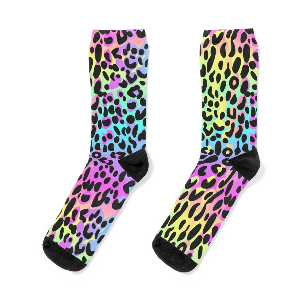 

Neon Leopard Print Pattern Socks Toe sports valentine gift ideas Antiskid soccer sports stockings Socks For Men Women's