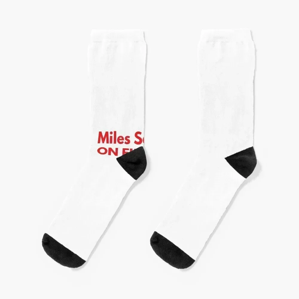 

Miles Sanders ON FIRE Socks sheer Children's custom floor Men Socks Women's snow cycling cool Boy Socks Women's