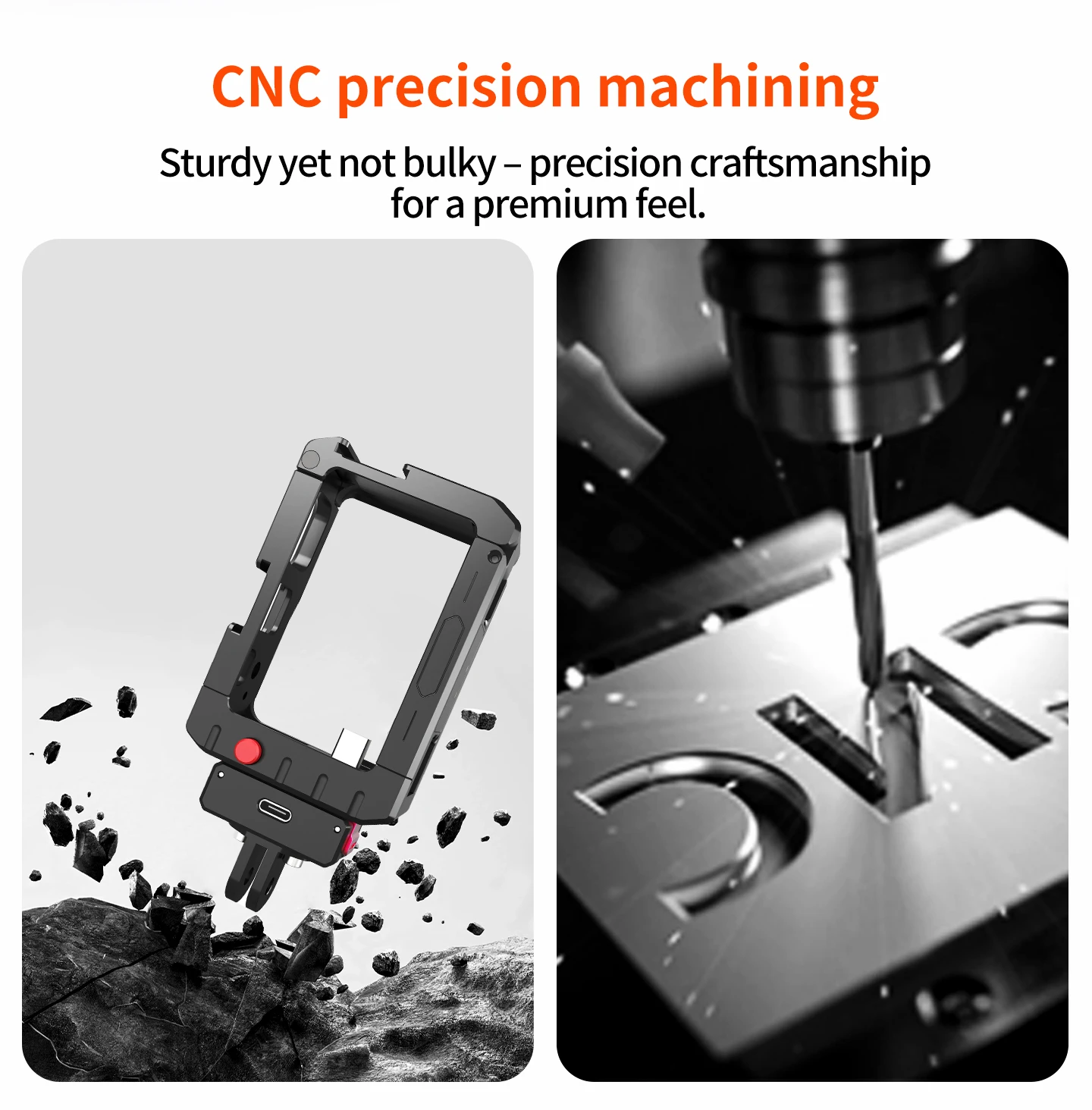 Kamerakäfig für DJI Osmo Action 5pro/4/3 Magnetischer Rahmen Schnellwechsel-Ladestation Stativadapter Cold Shoe Mikrofon-Lichthalterung – Detail 14