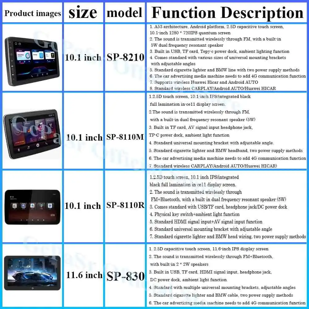 Android Bluetooth AirPlay New Headrest Monitor Display IPS Tablet Touch Screen For Car Rear Seat Player Movies/Netflix/Youtube image 6