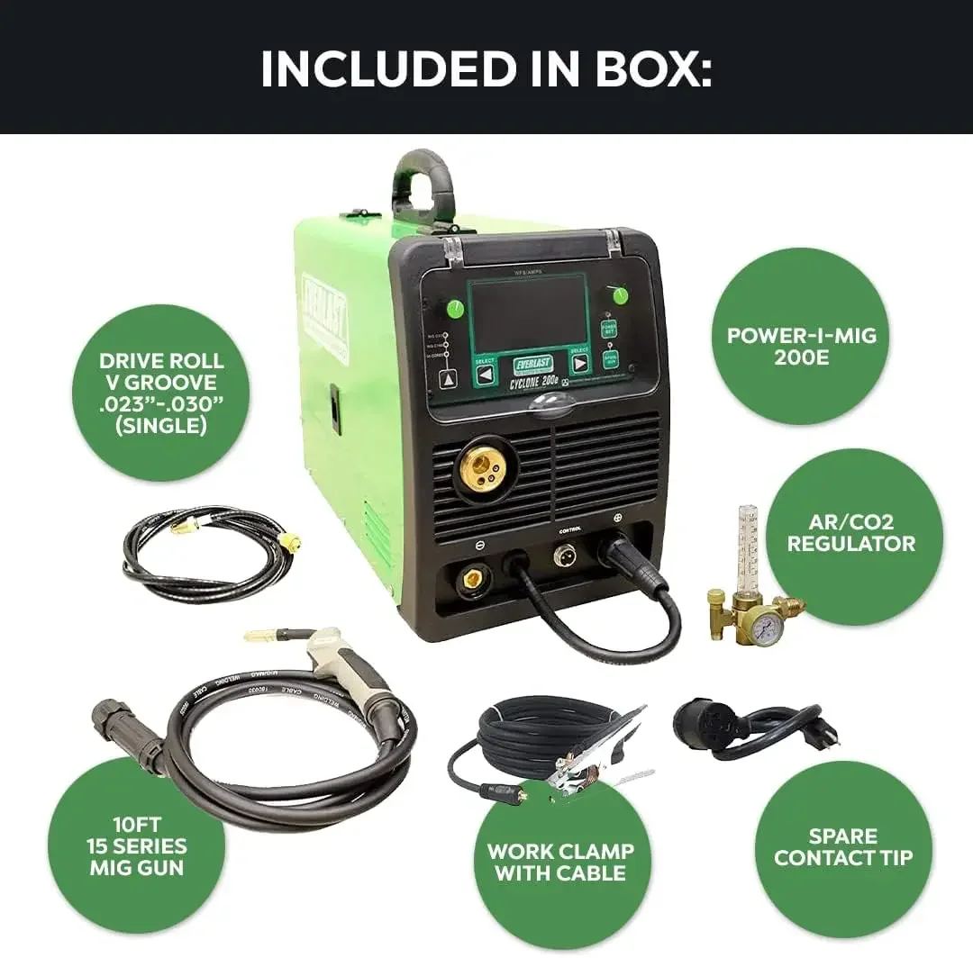 Welding Machine 200ES MIG Welder 180 Amp Dual Voltage 110/220V Stable Arc Easy Operation for Home Use