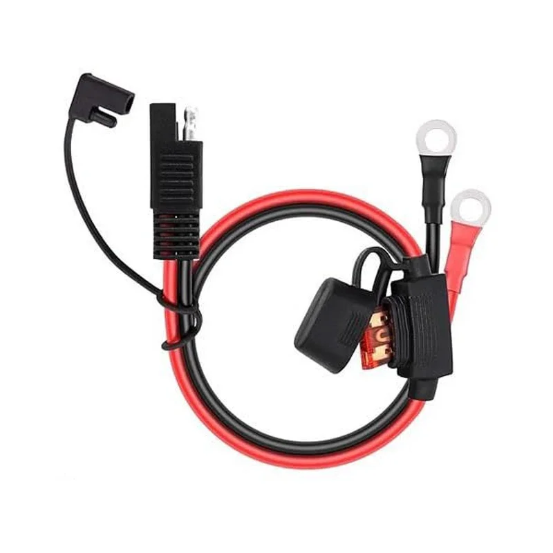 SAE to O Ring Terminal Harness 18AWG 16AWG 14AWG 12AWG 10AWG 60CM SAE Battery Extension Cable for Solar Panel Motorcycle Car RV