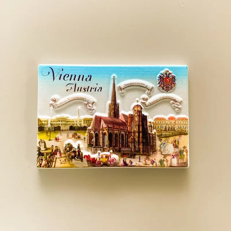 

Vienna City Architecture Landmark Personalized Magnetic Sticker Resin Refrigerator Sticker Austria Tourist Souvenir Gift