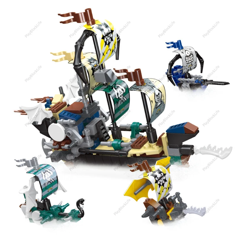 

Creative 6-in-1 Pirate Ship Model Pocket Building Blocks Bricks Toys Gifts