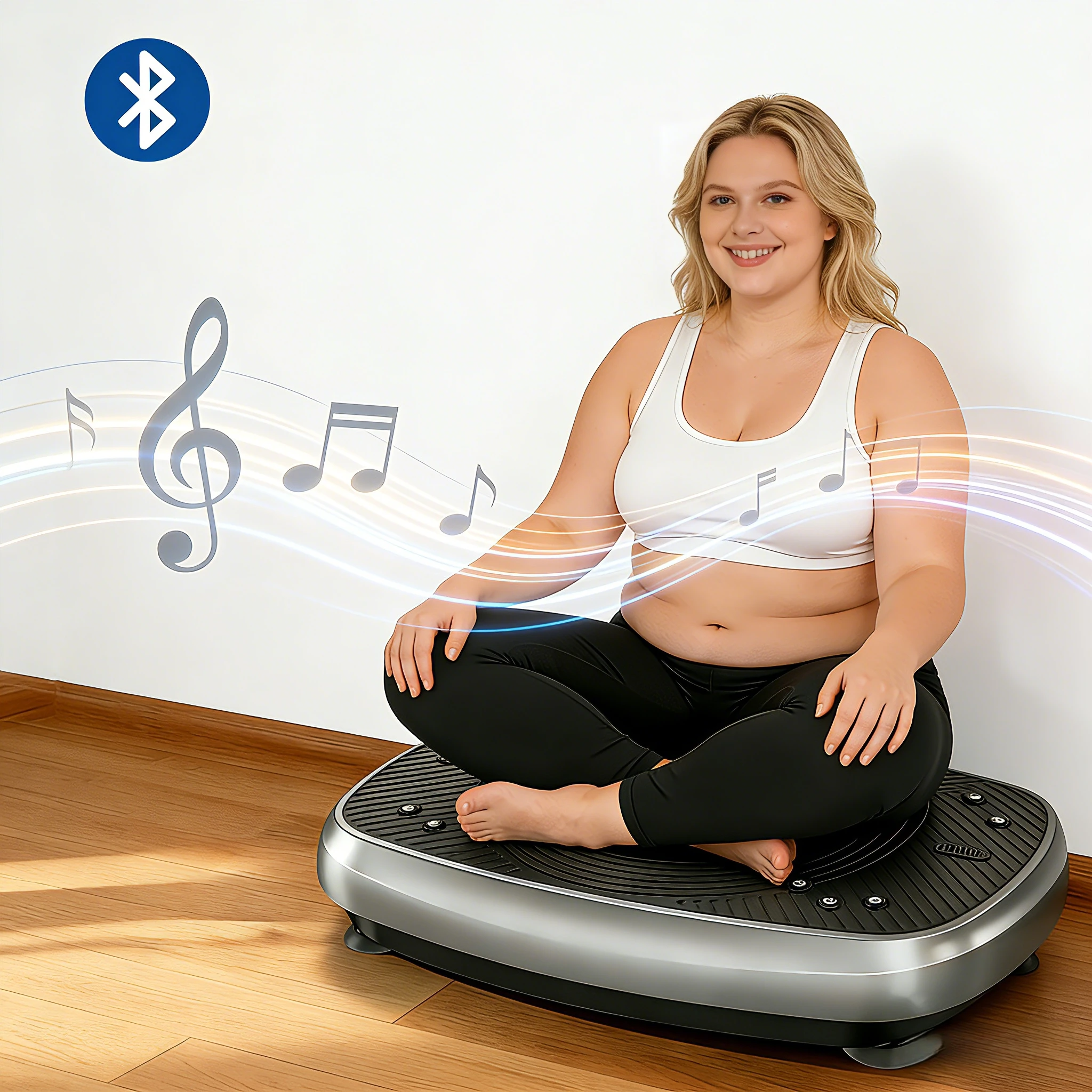 Ganzkörper-Vibrationsplatte mit Fernbedienung & Widerstandsbändern Heimfitness-Gerät