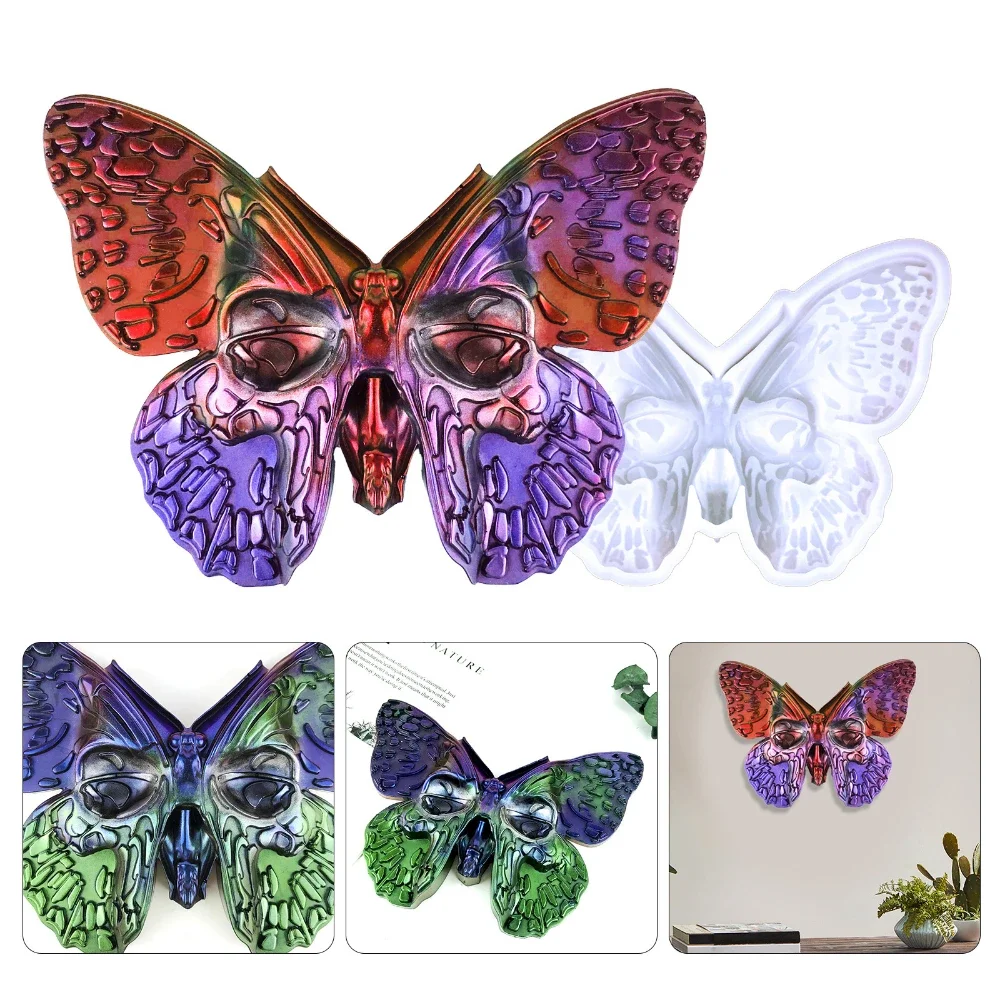 

Semi-three-dimensional Skeleton Butterfly Pendant Drop Mould DIY Halloween Wall Decoration Pendant Epoxy Resin Silicone Molds