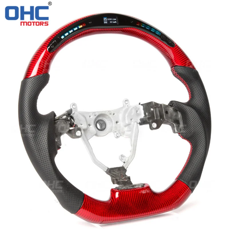Volant intelligent en fibre de carbone rouge pour Lexus IS 250 IS350 ISF, produit transfrontalier LED