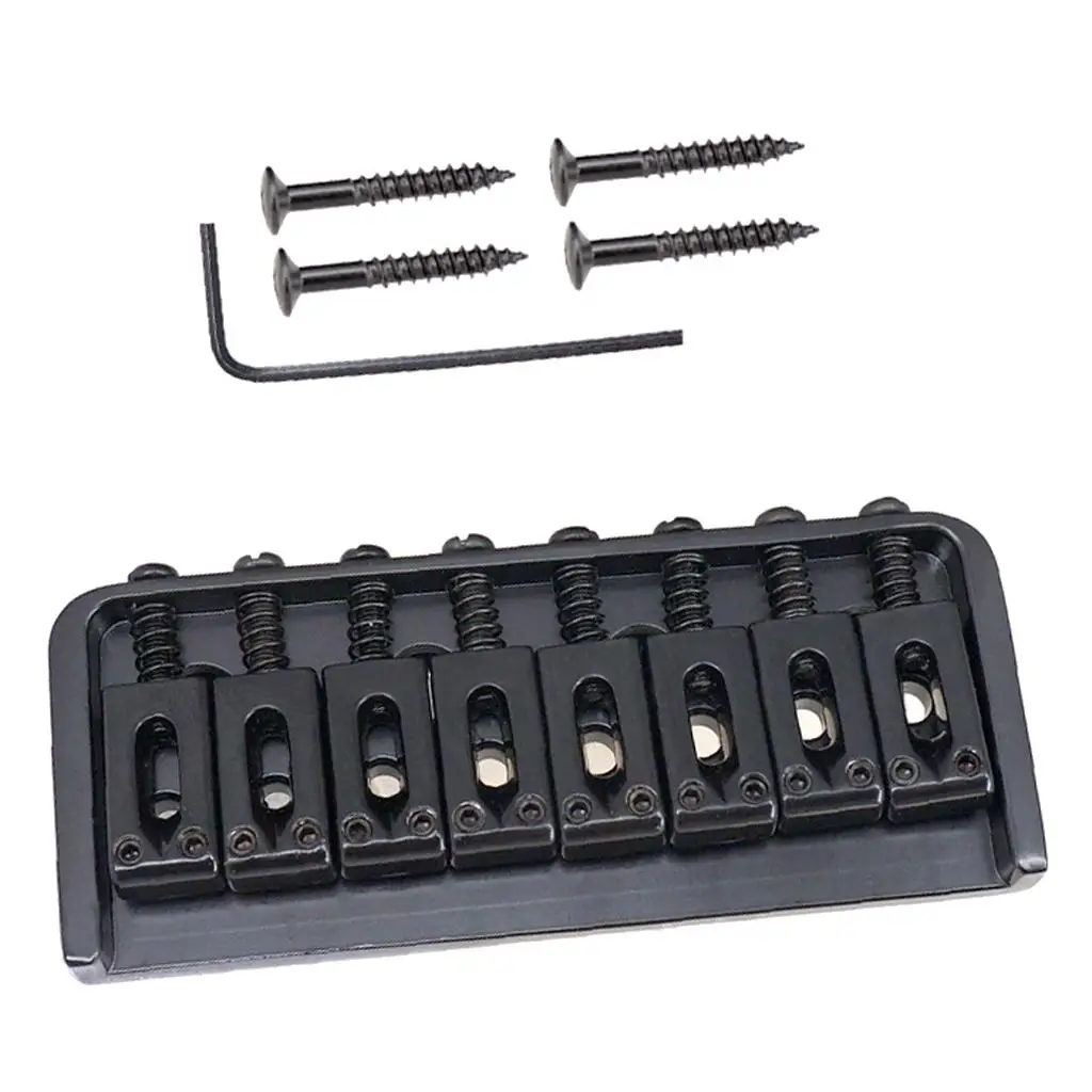 8 String Electric Guitar Bridge Zinc Alloy Adjustable Parts Tool Kit for Professional Guitar Tuning