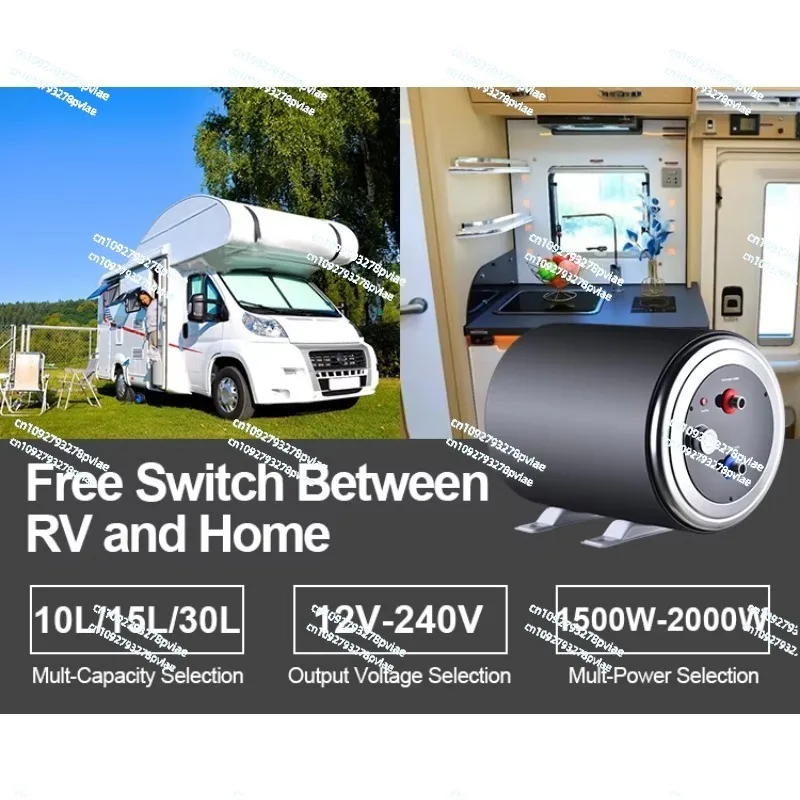 2024New Design Hot Selling Tank 12v Campervan Travel Trailer Storage Electric Water Heater For Rv Camping Shower Caravan Boiler