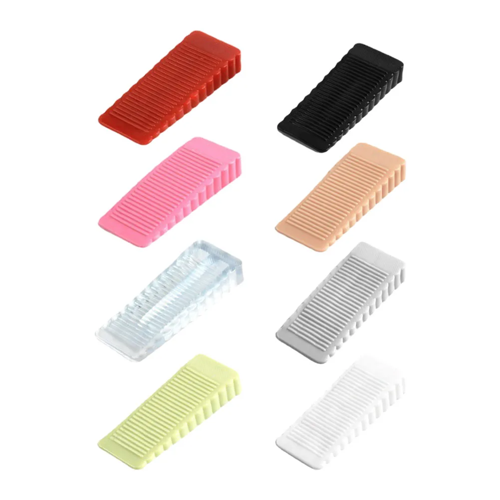 

8 Pcs Door Stopper Silicone Material Non Slip Wedge Children Room Doorstops Home Office School Restaurant Practical Safety Item