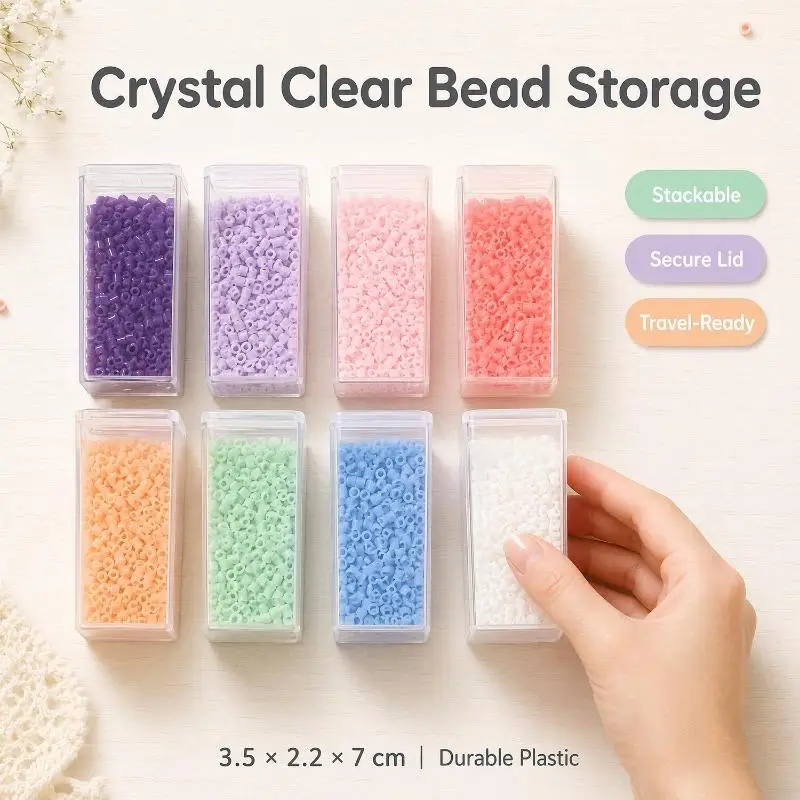 10PCS Mini Clear Plastic Storage Box Stackable Rectangular Beads Jewelry Organizer Case Multifunctional Storage Containers Box