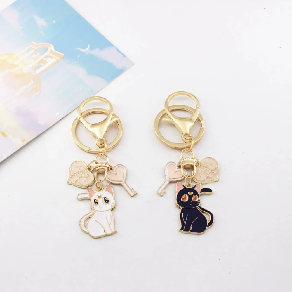 New Sailor Keychain Moon Sweet Cat Girl Car Metal Keychain Creative Cartoon Cute Couple Gift Bag Pendant Female Metal Key Ring view 5