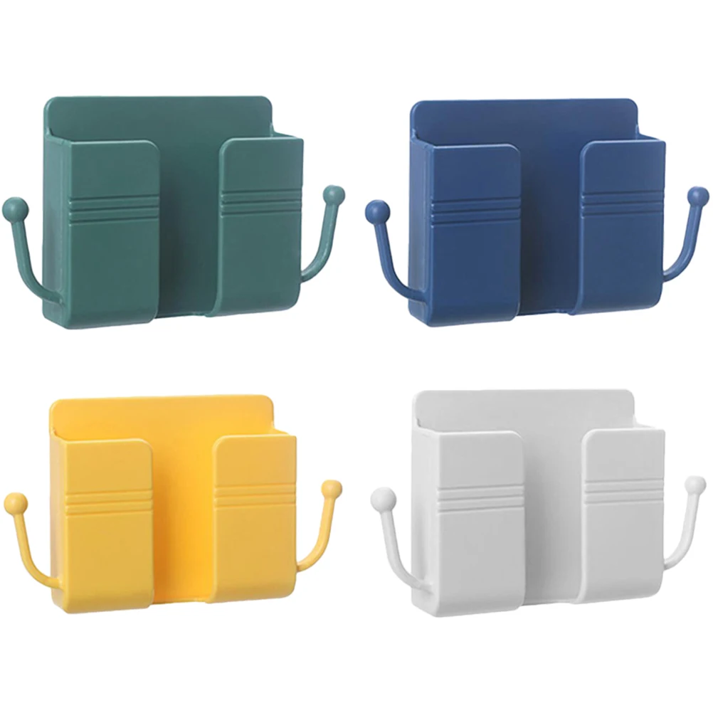 

4Pcs Phone Charging Stand Bedside Shelf Wall Organizer for Bedroom Bathroom Kitchen Smooth Surface Mount Plastic Holder
