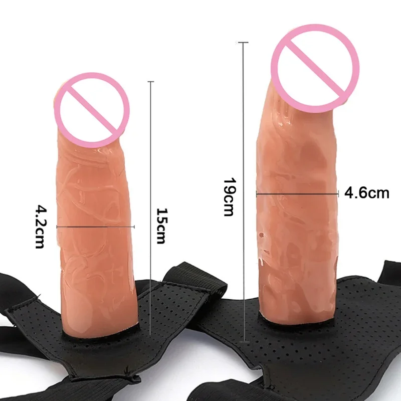 Men Strap On Panties Wearable Hollow Penis Lengthen Sleeve Strapon Dildo Pants Harness Belt Man Sex Toys For Woman Gay