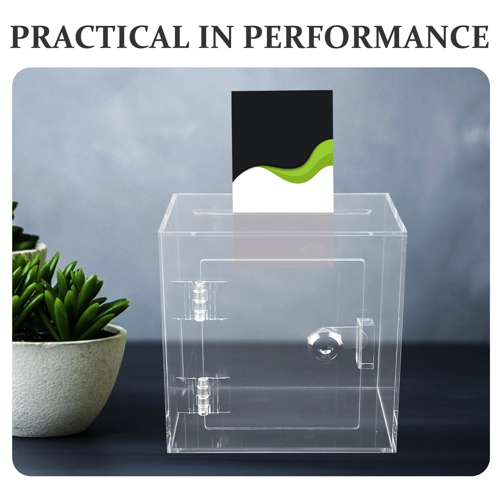 

Clear Lockable Donation Box Acrylic Fundraising Ballot Voting Suggestion Complaint Public Letter Collection Box